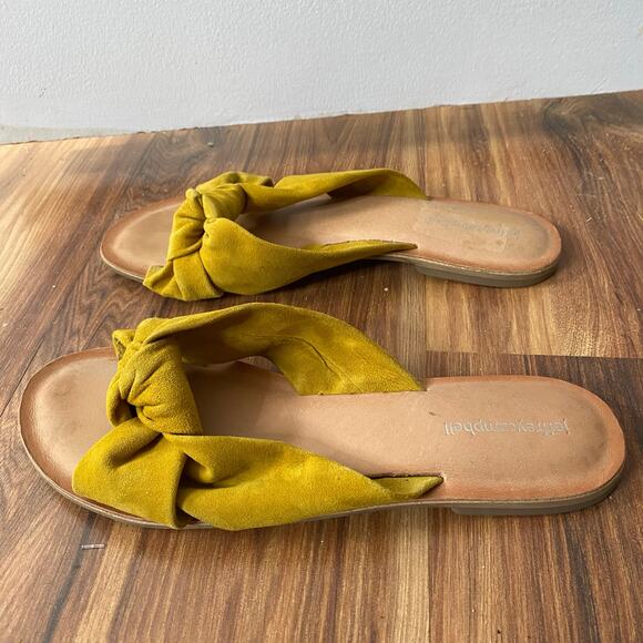 JEFFREY CAMPBELL Zocalo Suede Yellow Knot Slide Sandals Size 10 - Picture 6 of 10